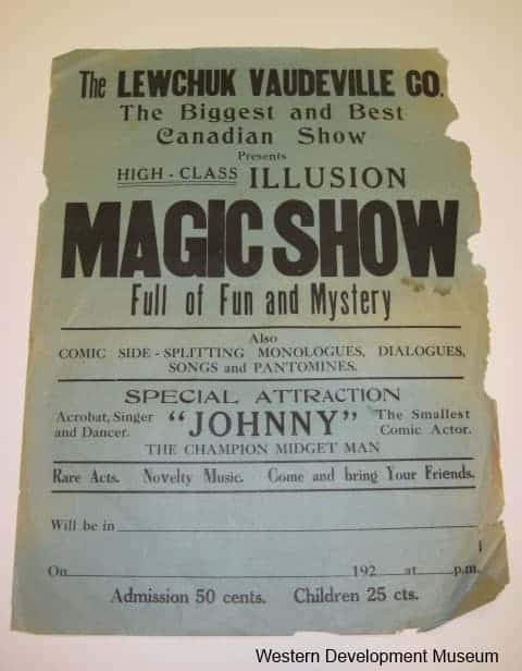 Poster advertising the Lewchuk Vaudeville Co Magic Show