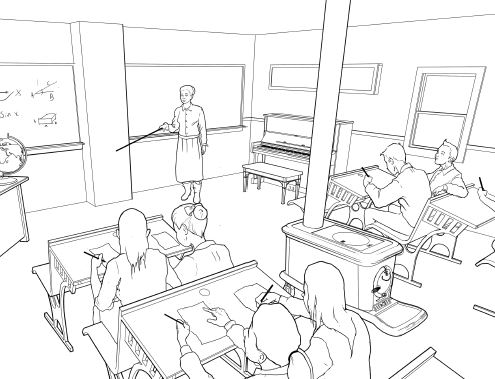 Schoolhouse Colouring Book