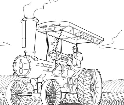 Steam Traction Engine Colouring Book