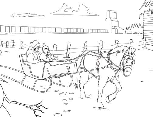 Winter on the Prairies Colouring Book